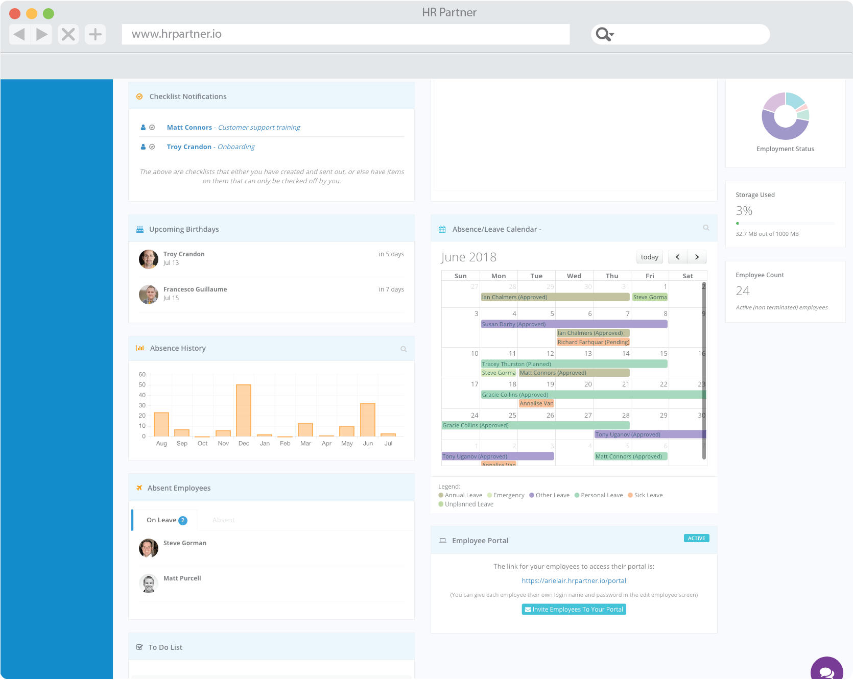 Employee Leave Dashboard